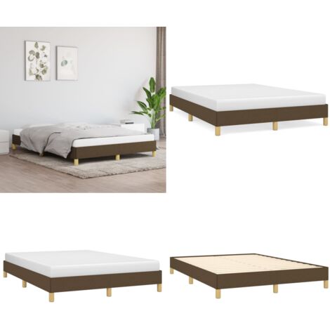 Giroletto senza Materasso Marrone Scuro 140x190 cm Tessuto - Materasso per letto - Letto con gambe