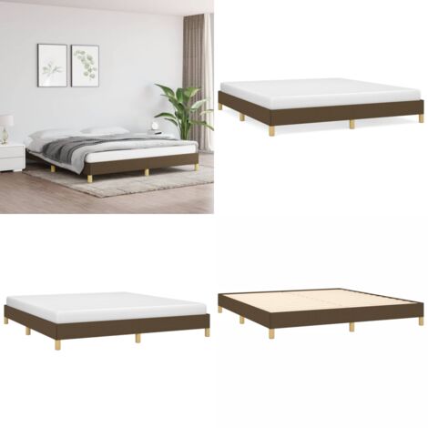 Giroletto senza Materasso Marrone Scuro 180x200 cm Tessuto - Materasso per letto - Letto con doghe