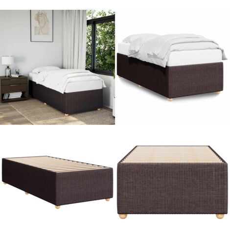 Giroletto senza Materasso Marrone Scuro 80x200 cm Tessuto - Materasso per letto - Letto con doghe