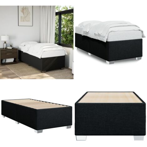 Giroletto senza Materasso Nero 100x200 cm in Tessuto - Letto con doghe - Materasso per letto