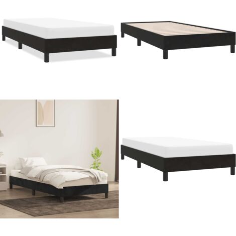 Giroletto senza Materasso Nero 100x220 cm in Velluto - Letto con base a doghe - Materasso per letto