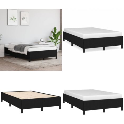 Giroletto senza Materasso Nero 120x190 cm in Tessuto - Letto con doghe - Letto in tessuto