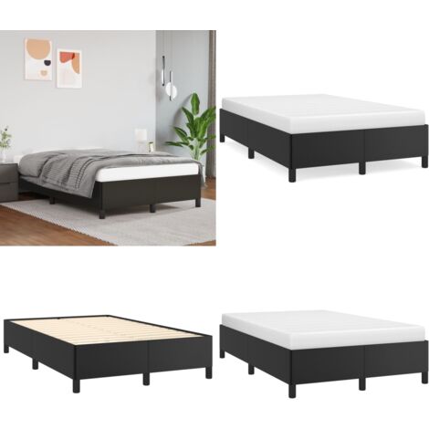 Giroletto senza Materasso Nero 120x190 cm Similpelle - Similpelle - Letto con doghe