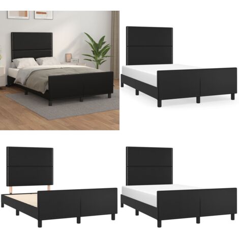 Giroletto senza Materasso Nero 120x190 cm Similpelle - Testiera di letto - Letto con testiera