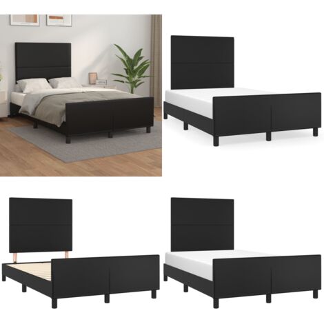 Giroletto senza Materasso Nero 120x190 cm Similpelle - Testiera di letto - Letto con testiera