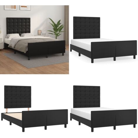 Giroletto senza Materasso Nero 120x190 cm Similpelle - Testiera di letto - Letto con testiera