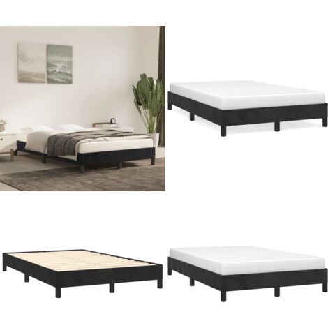 Giroletto senza Materasso Nero 120x190 cm Velluto - Letto in velluto - Letto con doghe