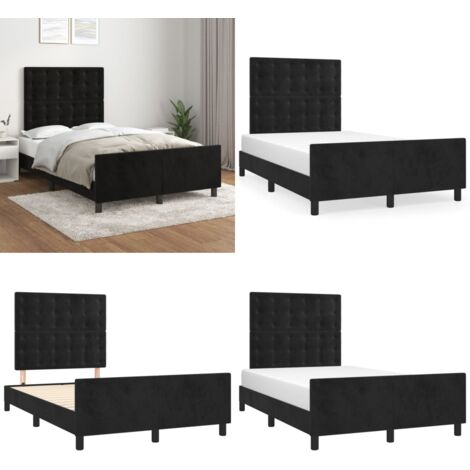 Giroletto senza Materasso Nero 120x190 cm Velluto - Testiera letto - Letto con testiera