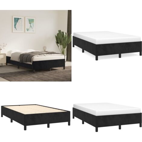 Giroletto senza Materasso Nero 120x190 cm Velluto - Velluto - Letto con gambe