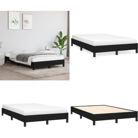 Giroletto senza Materasso Nero 120x200 cm Tessuto - Letto con gambe - Materasso in compensato