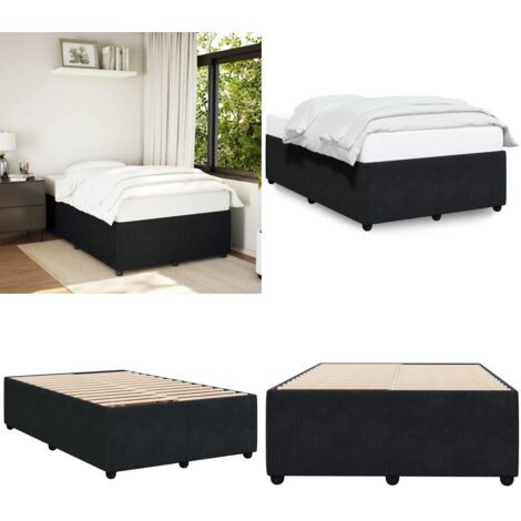 Giroletto senza Materasso Nero 120x200 cm Velluto - Letto con doghe - Materasso per letto