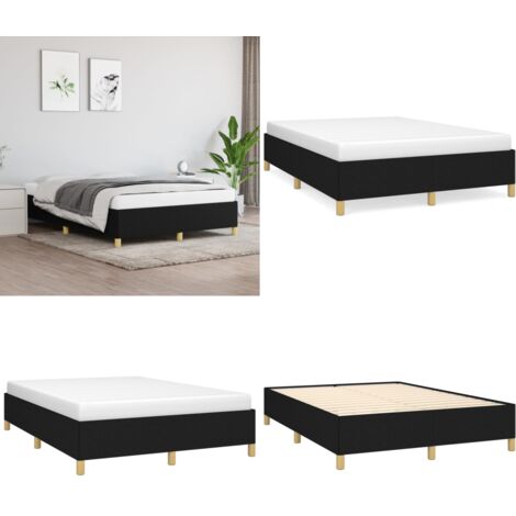 Giroletto senza Materasso Nero 140x190 cm in Tessuto - Letto in tessuto - Materasso per camera da letto