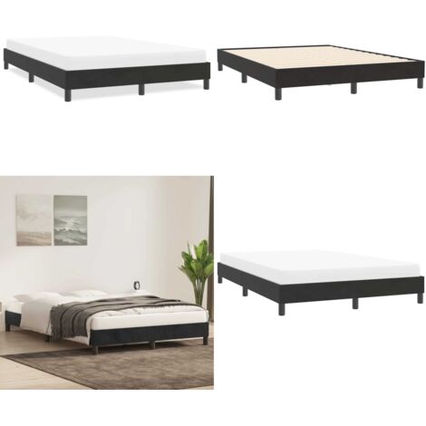 Giroletto senza Materasso Nero 140x210 cm Velluto - Letto con base a doghe - Letto in velluto