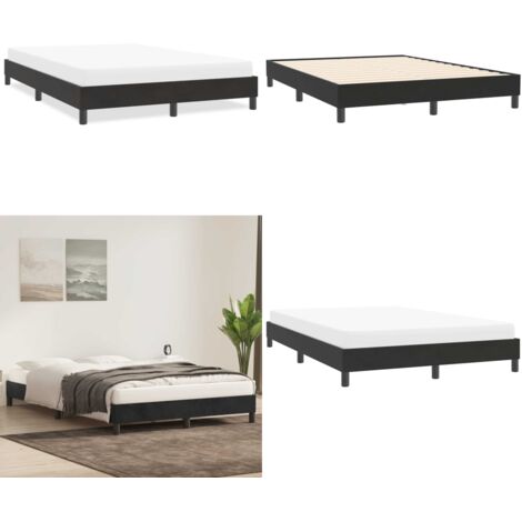 Giroletto senza Materasso Nero 160x210 cm in Velluto - Letto con base a doghe - Materasso in velluto