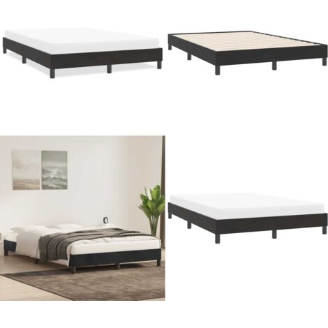 Giroletto senza Materasso Nero 160x220 cm in Velluto - Letto con base a doghe - Materasso per letto