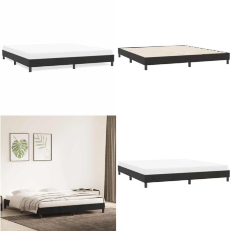 Giroletto senza Materasso Nero 180x210 cm in Velluto - Letto con base a doghe - Letto senza materasso