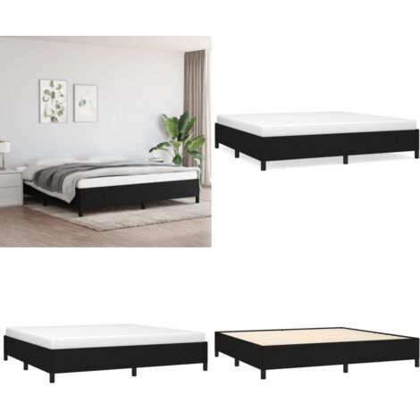 Giroletto senza Materasso Nero 200x200 cm in Tessuto - Letto a doghe - Materasso per camera da letto