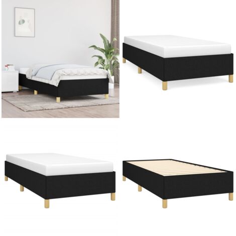Giroletto senza Materasso Nero 80x200 cm Tessuto - Letto con gambe - Letto in tessuto