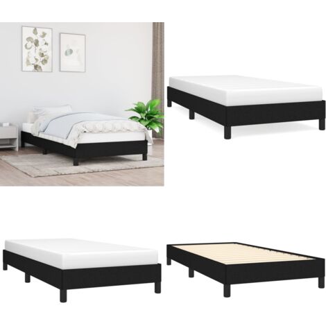 Giroletto senza Materasso Nero 90x190 cm in Tessuto - Letto a giroletto - Materasso per giroletto