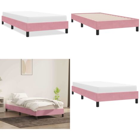 Giroletto senza Materasso Rosa 100x220 cm Velluto - Letto con base a doghe - Materasso in velluto