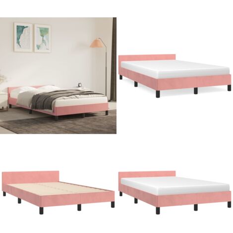 Giroletto senza Materasso Rosa 120x190 cm Velluto - Materasso - Letto con testiera