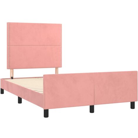 Giroletto senza Materasso Rosa 120x190 cm Velluto vidaXL