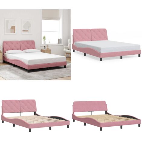 Giroletto senza Materasso Rosa 120x200 cm in Velluto - Materasso - Letto