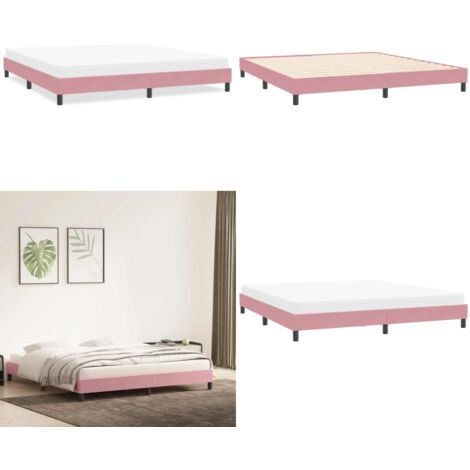 Giroletto senza Materasso Rosa 200x220 cm Velluto - Letto con materasso - Letto con base a doghe