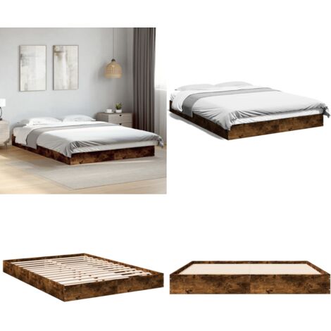 Giroletto senza Materasso Rovere Fumo 140x200 cm in Truciolato - Letto in legno - Materasso per letto
