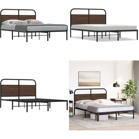 Giroletto senza Materasso Rovere Marrone 120x190 cm Truciolato - Letto con testiera - Letto senza materasso