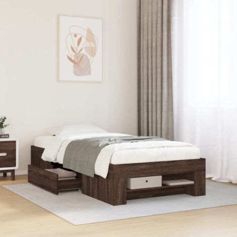 Giroletto senza Materasso Rovere Marrone 90x190cm in Truciolato vidaXL