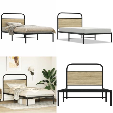 Giroletto senza Materasso Rovere Sonoma 107x203cm in Truciolato - Letto con testiera - Letto rovere sonoma