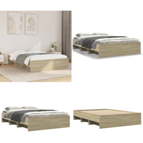 Giroletto senza Materasso Rovere Sonoma 120x200cm in Truciolato - Letto con base a doghe - Letto in truciolato