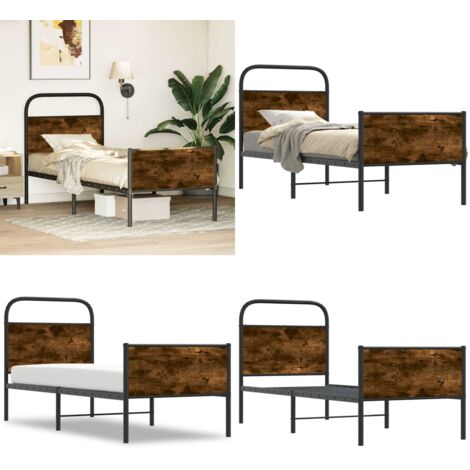 Giroletto senza Materasso Rovere Sonoma 75x190 cm in Truciolato - Letto con testiera - Letto con pediera