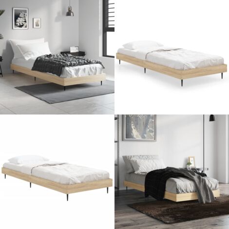 Giroletto senza Materasso Rovere Sonoma 75x190 cm in Truciolato - Letto in compensato - Letto in legno multistrato