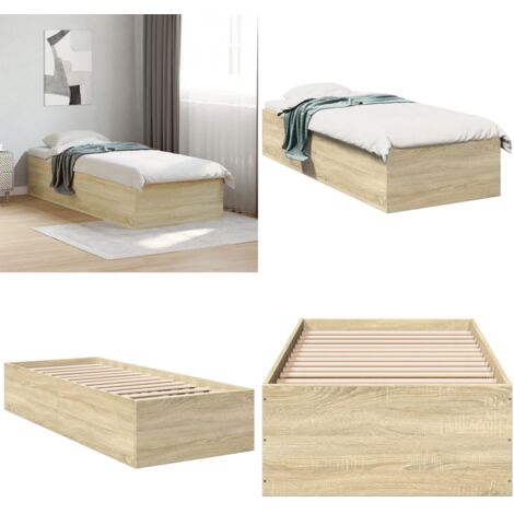 Giroletto senza Materasso Rovere Sonoma 75x190 cm in Truciolato - Letto in compensato - Materasso per letto