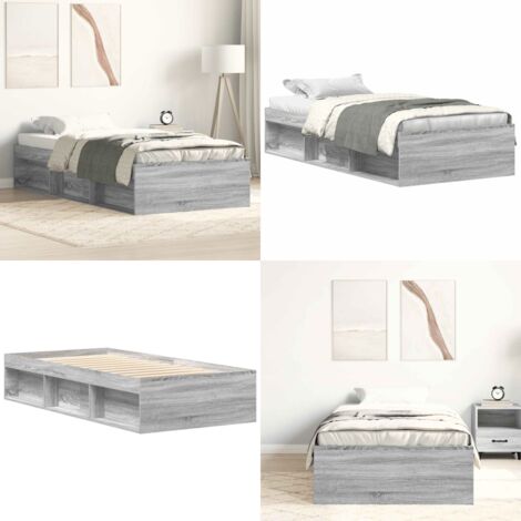 Giroletto senza Materasso Rovere Sonoma 90x190 cm - Letto con doghe - Letto con scomparti