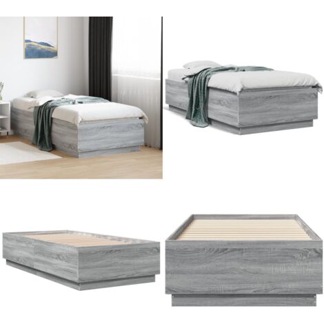 Giroletto senza Materasso Rovere Sonoma 90x190 cm - Letto con doghe - Letto in legno