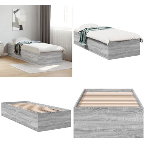 Giroletto senza Materasso Rovere Sonoma 90x190 cm - Letto con doghe - Letto in legno