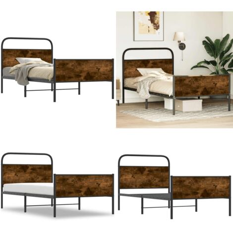 Giroletto senza Materasso Rovere Sonoma 90x200 cm in Truciolato - Letto con testiera - Letto con pediera