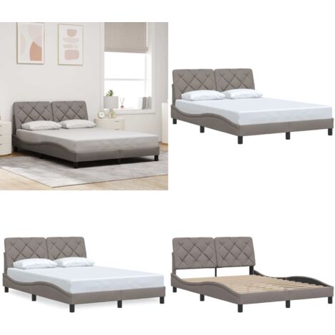 Giroletto senza Materasso Tortora 120x200 cm Tessuto - Letto con testiera - Materasso per letto