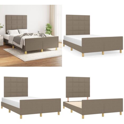 Giroletto senza Materasso Tortora 120x200 cm Tessuto - Testiera per letto - Letto con testiera