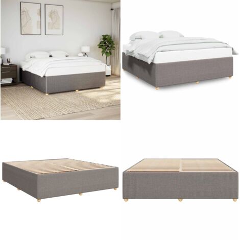 Giroletto senza Materasso Tortora 200x200 cm in Tessuto - Letto con doghe - Materasso per letto