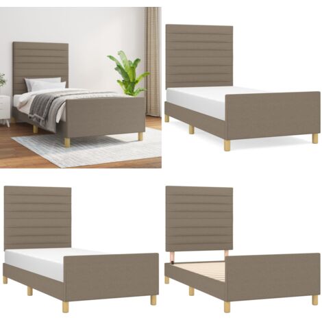 Giroletto senza Materasso Tortora 80x200 cm Tessuto - Testiera per letto - Letto con testiera