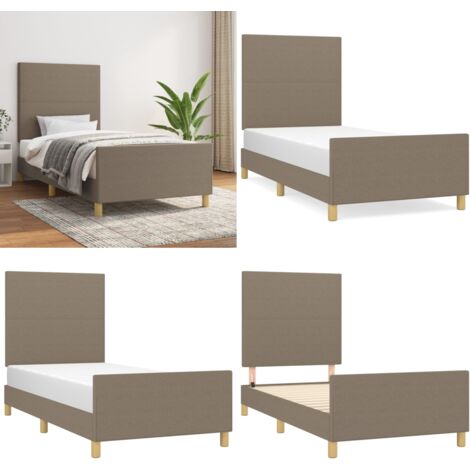 Giroletto senza Materasso Tortora 80x200 cm Tessuto - Testiera per letto - Letto con testiera