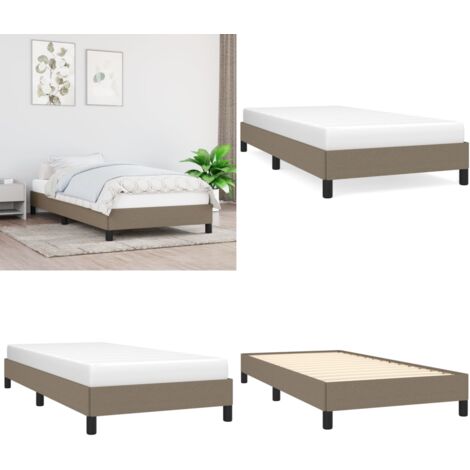 Giroletto senza Materasso Tortora 90x200 cm Tessuto - Letto con doghe - Letto tortora
