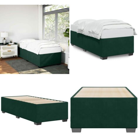 Giroletto senza Materasso Verde Scuro 100x200 cm in Velluto - Letto con doghe - Materasso per letto