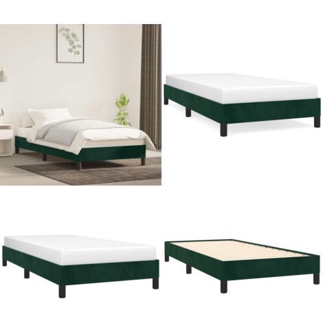Giroletto senza Materasso Verde Scuro 100x200 cm in Velluto - Letto con giroletto - Letto senza materasso