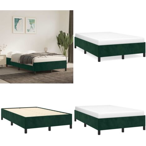 Giroletto senza Materasso Verde Scuro 120x190 cm Velluto - Materasso giroletto - Letto con giroletto