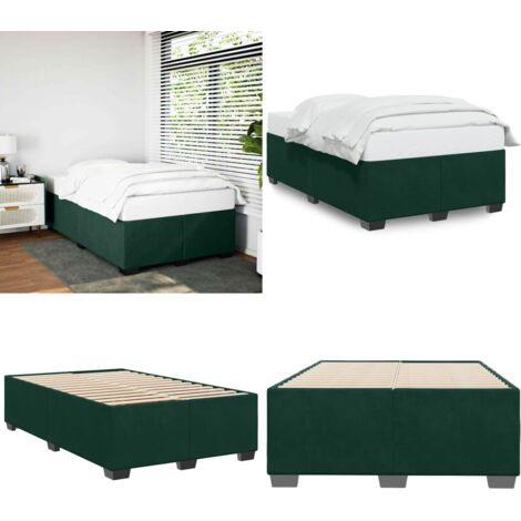 Giroletto senza Materasso Verde Scuro 120x200 cm in Velluto - Letto con doghe - Letto con piedi in legno